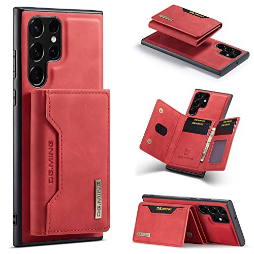 Étui portefeuille Samsung S26 Ultra ZCDAYE avec porte-cartes magnétique et amovible en cuir noir