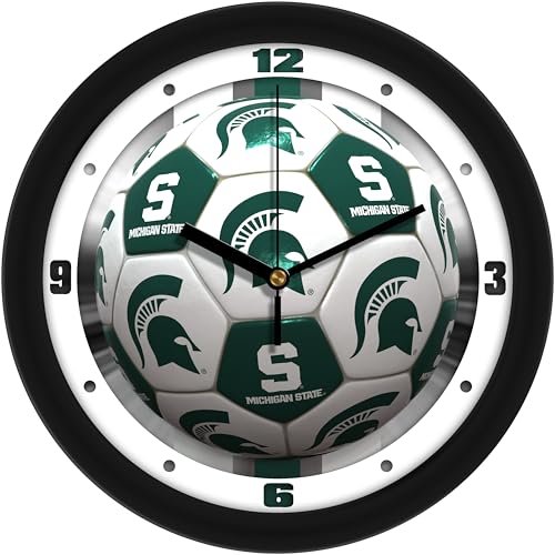 SunTime Michigan State Spartans Soccer Wall Clock