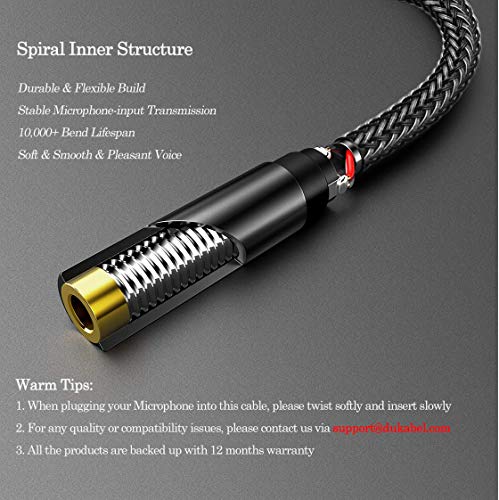 DuKabel TRRS TRS Mikrofon Adapter 3,5mm 4 Pole Buchse auf 3 Pole Stecker Microphone Konverter für Sony, Canon, Nikon Kamera Camcorder und Mobile Rekorder - Top Series 20cm