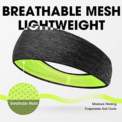 Braylin Men's Headbands, 3-Pack Headbands For Men, Sport Headbands For Running Fitness Yoga Cycling, Sweat Wicking Non Slip #TOP1