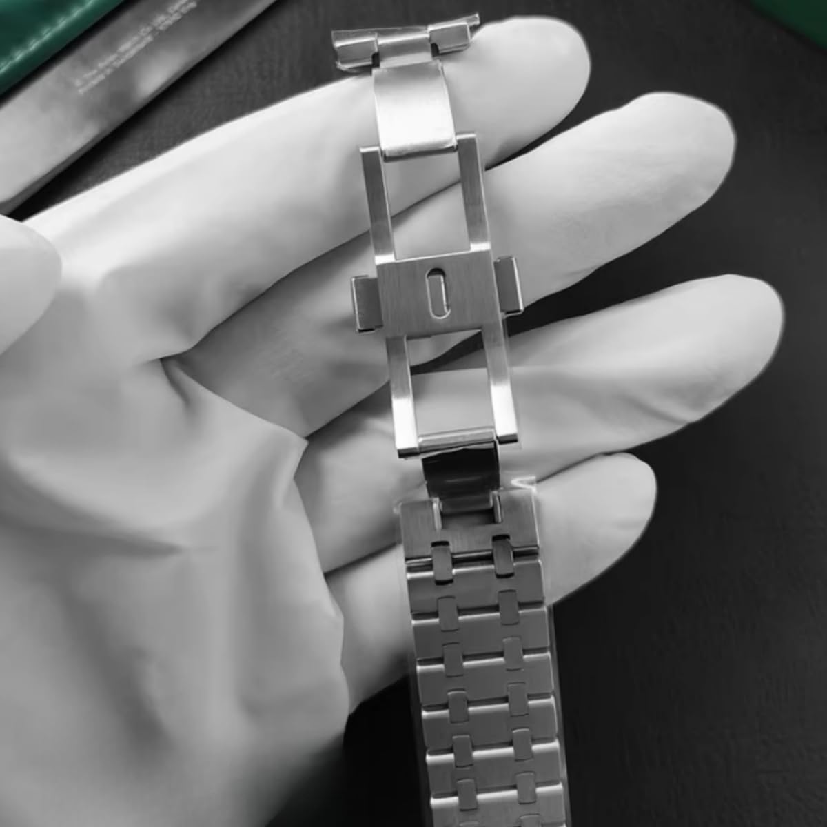 Szeroka Bransoleta Stal Nierdzewna 26mm, Ciężki Pasek Metalowy Szczotkowany, Matowy Zamiennik Lity dla Audemars Piguet Royal Oak-Złoty