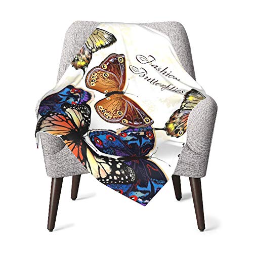 Baby Blanket,Stylish Pattern Butterfly Unisex Baby Plush Receiving Blankets 30x40in for Boys and Girls FASHLOVE