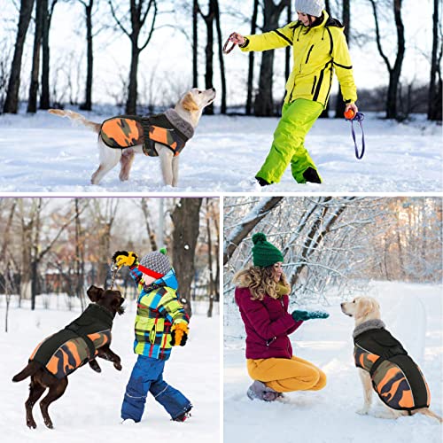 Wasserdichter Hundemantel Winter Warme Hundejacke, Hundebekleidung Outfit für kleine mittel große Hunde, Hundepullover mit Sicheren Reflexstreifen für Labrador Chihuahua Französische Bulldogge