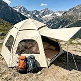 SHUMIAO Tienda De Campaña Tipo Cabaña Instantánea para 3-4 Personas, Tienda De Campaña Tipo Domo Portátil, Impermeable Y Resistente Al Viento para Senderismo, Pijamadas Y Fiestas En El Jardín A