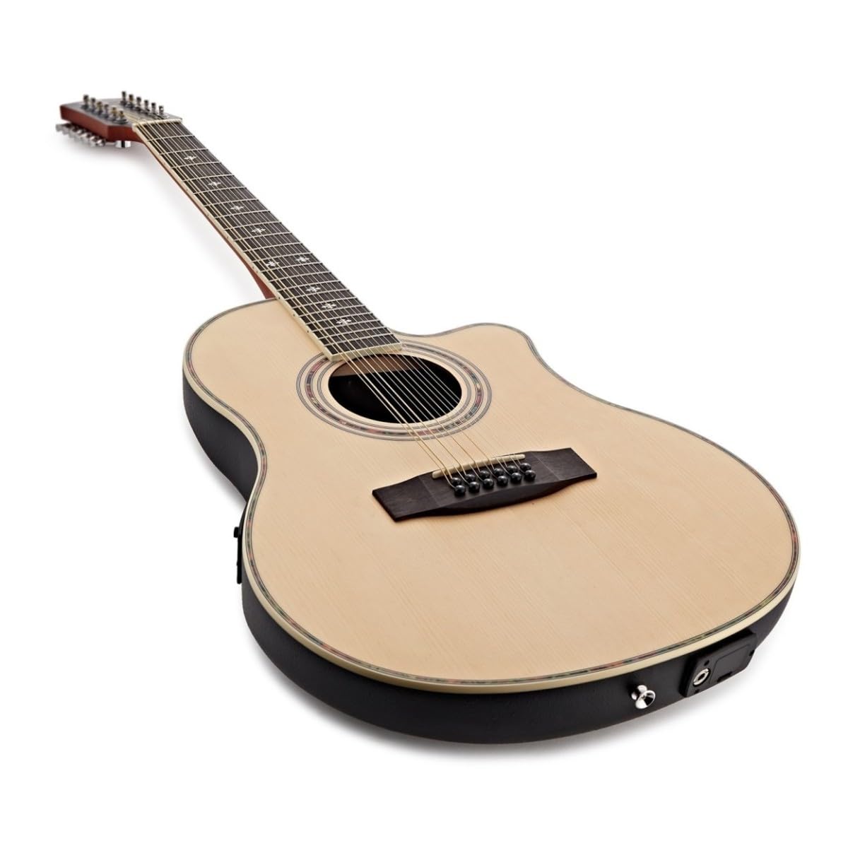 Gear4music Guitare électro-acoustique 12 cordes avec dos rond
