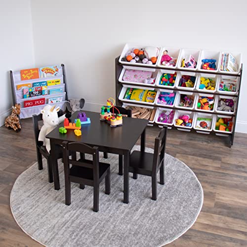 Image of Tot Tutors Kids Book Rack Storage Bookshelf, Espresso /White (Espresso Collection)