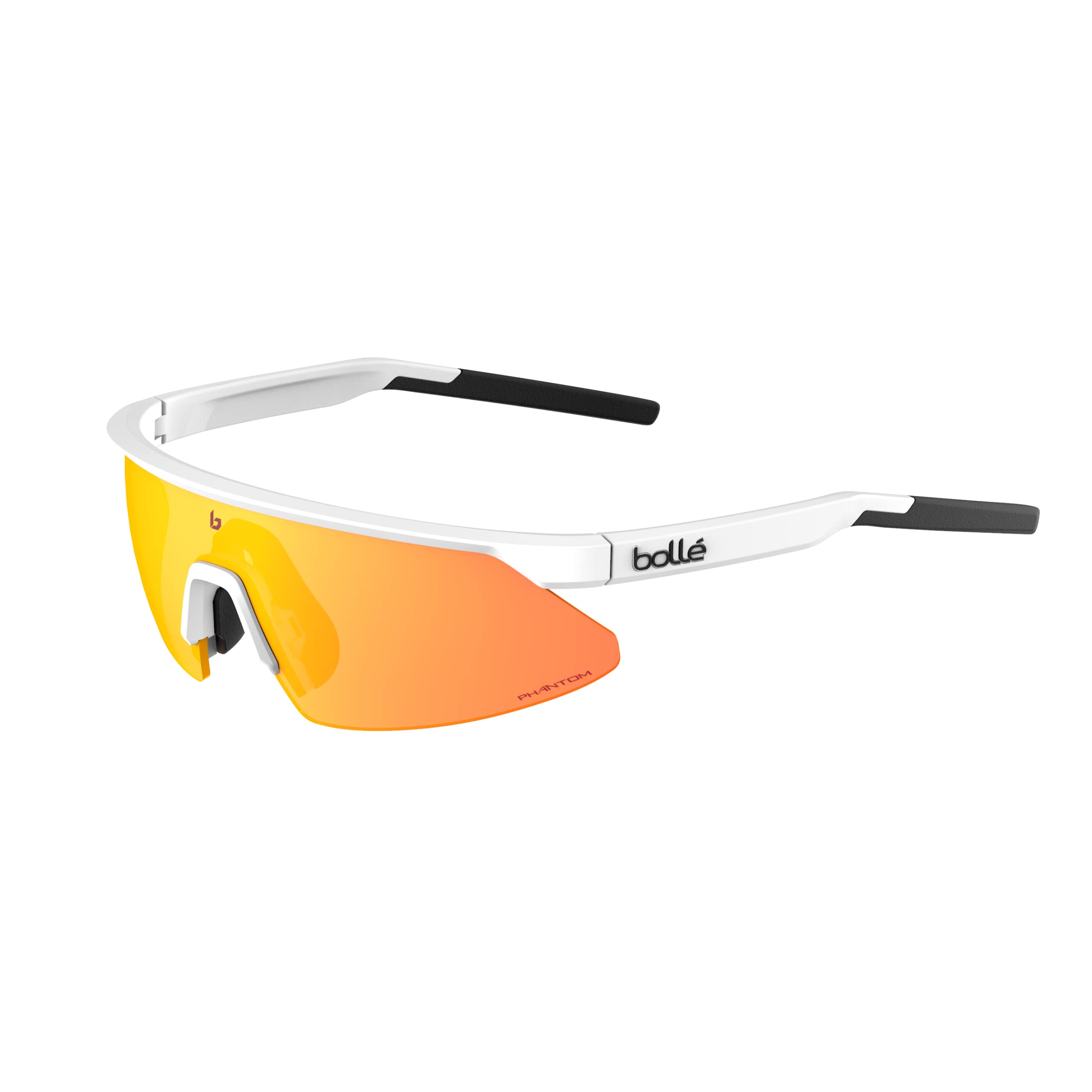 Bollé Unisex White Micro Edge Matte - Phantom Brown Red Photochromic - Sunglasses - Matte - Phantom Brown Red Photochromic - Size M - Adult