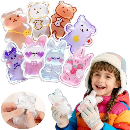 8 PCS Reusable Hand Warmers, Reusable Heat Packs，Cute Heating Pack, Hot Therapy Compress, Reusabl Heating Pad for Pain Relief and Camping, Outdoor & Portable