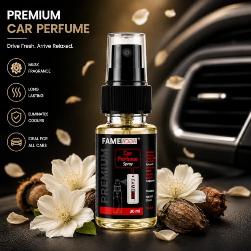 Image of Musk Premium Car Perfume Luxury Spray 30 ML with Hanging Card /Travel Friendly Car Air Fresheners /Long Lasting 250+ Sprays Fragrance /Eliminates Bad Odour for Car, Office & Home