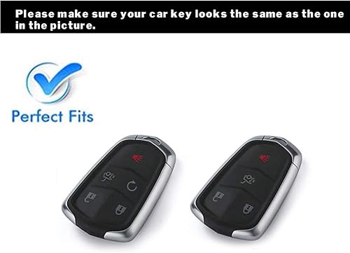 Miniatura 2 de PGONE Carcasa para llave de automóvil, con diamantes de imitación brillantes, cristales de diamante para Cadillac ATS L XT5 CT6 XTS XT4, plateado,