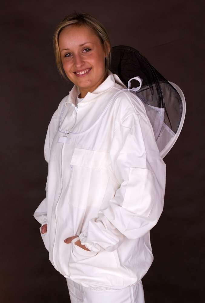 Imkerjacke – Imkeranzug mit Reißverschluss – mit Atemnetz – atmungsaktiv – Imkerei – Bienen – Insekten – Schutzkleidung mit Hut – Schutzkleidung für Imker – Größe 5XL