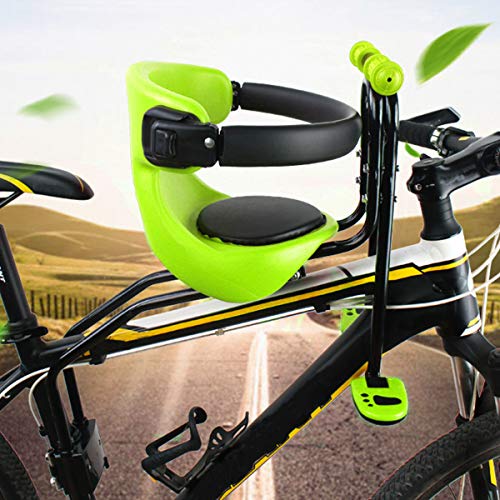 DHOUTDOORS Child Bicycle Seat Kids Electric Bike Front Chair Baby Saddle Cushion Carrier Sport Safety Stable green - Image 3