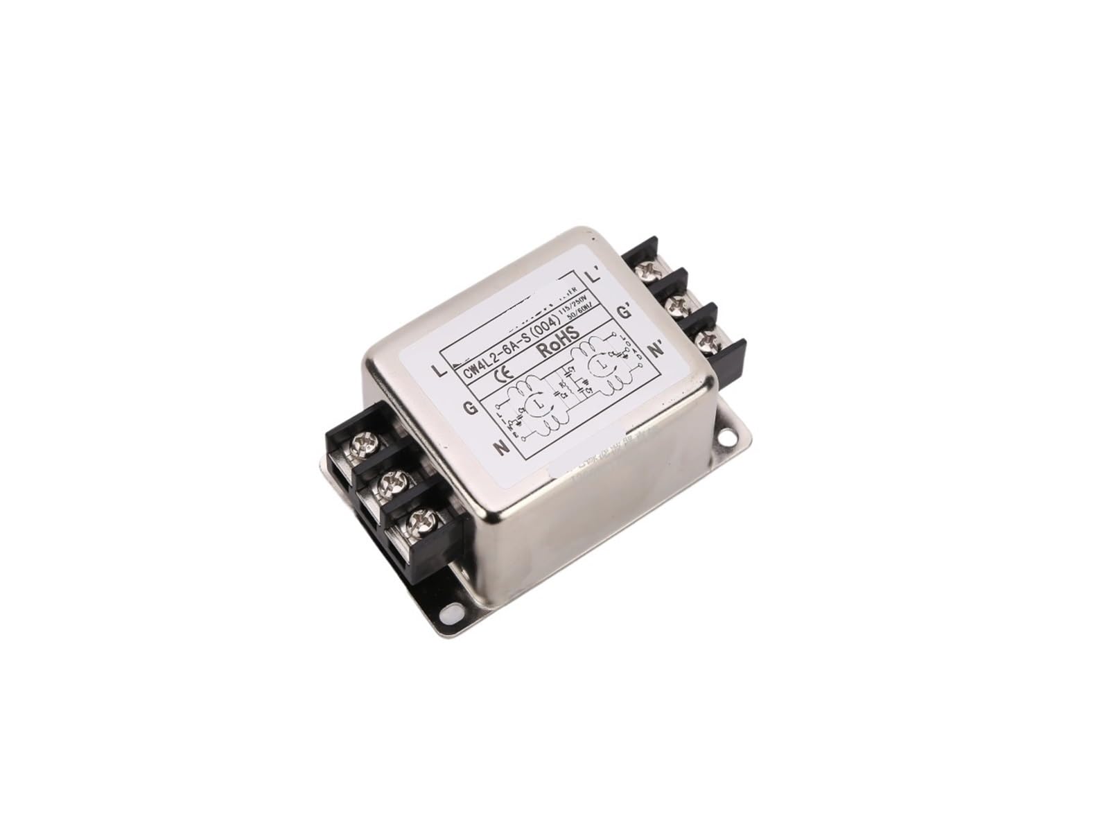 Filtro de potencia monofásico 220V CW4L2-6A-S 004 con bloque de terminales