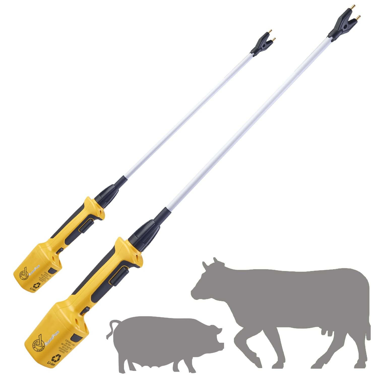 Rechargeable Livestock Prod for Cows Electric Cattle Prod for Cow Dog prod Animal prod with Flexible Shaft (Shaft Length 43 inch),Total Length 53"