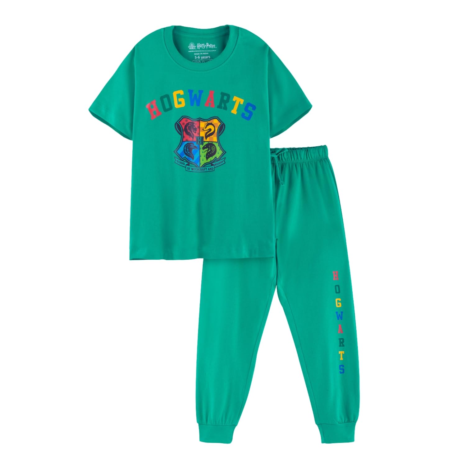 Nap Chief Kids Cotton Harry Potter Night Suit for Boys & Girls, Tshirt & Pyjama Set for Sleepwear