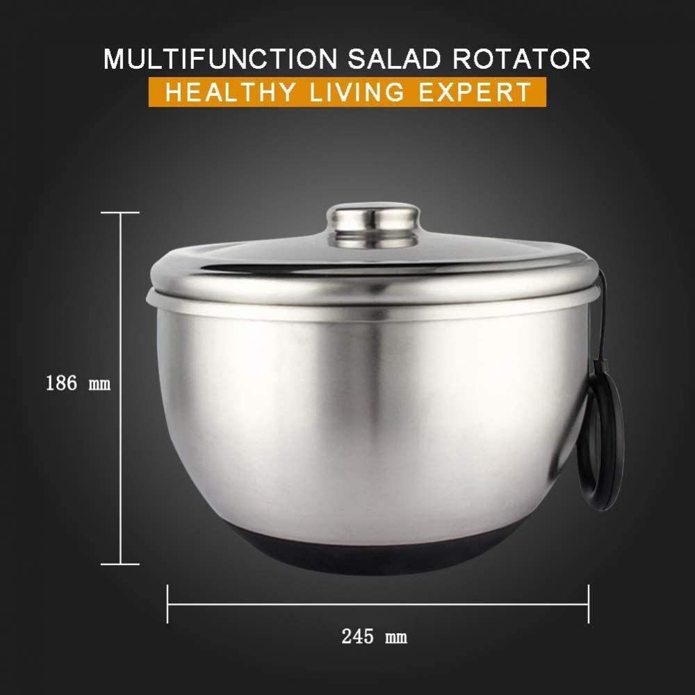 Salade Spinner, Sla Spinner 4L Groentedroger PP Salade Spinner Multifunctionele Salade Afdruiprek Kom Salade Wasmachine Salade Droger Voor Thuis Keuken Sla Fruit Drogen,9,6 X