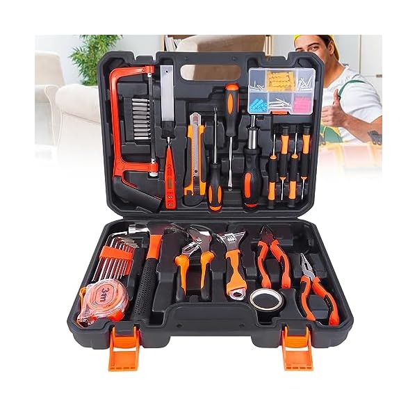 Werkzeugkoffer 102-tlg Werkzeug-Set Profi, Werkzeugkiste Gefüllt, Werkzeugbox Komplett mit Werkzeug, Werkzeugkasten Schraubenzieher Set, Universal und Haushalts