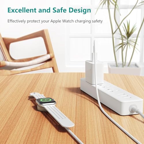 Image of Sounce Type C Charging Cable for Smart Watch with 20W Wall Adapter, Wireless Charger Fits Watch Ultra 2 /Ultra /SE /Series 10 /9 /8 /7 /6 /5 /4 /3 /2 /1, 38 /40 /41 /42 /44 /45 /49mm, Replacement Cord (3.3FT /1M, White)