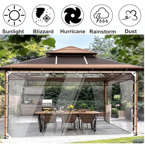 ZGLCQSGY Clear Tarps Heavy Duty Waterproof PVC Vinyl 14 Mil Tarpaulin, Glass Tarpaulin 4' x 6' with Metal Grommets,Protects Against Water, Tear, Cold Weather Resistan for Greenhouse Balcony Garden