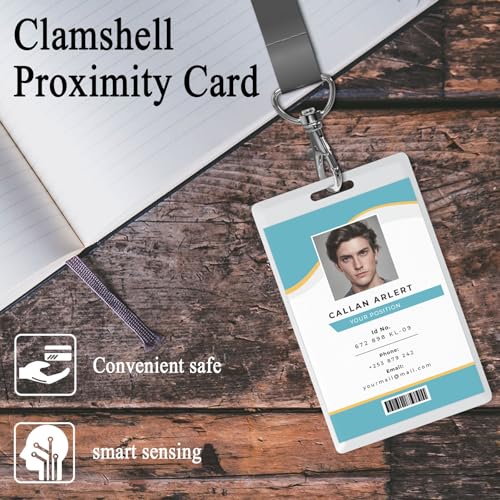 Image of 12 PCS T5577 Thick Smart Cards, Contactless 125khz RFID Rewritable Proximity Clamshell Weigand Prox Card, Compatible with 1386 1326 H10301 Format Readers and Keyless Entry Access Control Systems