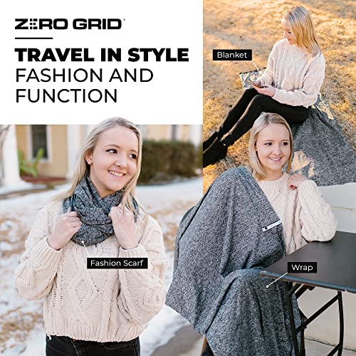 Zero Grid Infinity Travel Scarf Loop with Hidden Zipper Pockets for Passport, Phone, Cash, Cards4