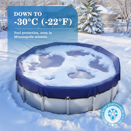 Cobertor para piscina redonda 33 pies UIRWAY 200GSM miniatura 5
