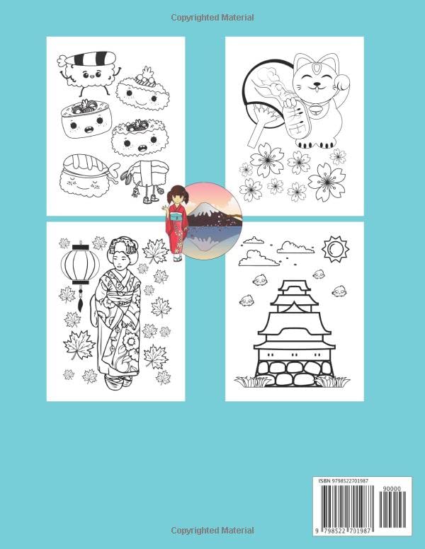 Japanese coloring book for kids Volume 1 Japan Coloring Book - 30 ...