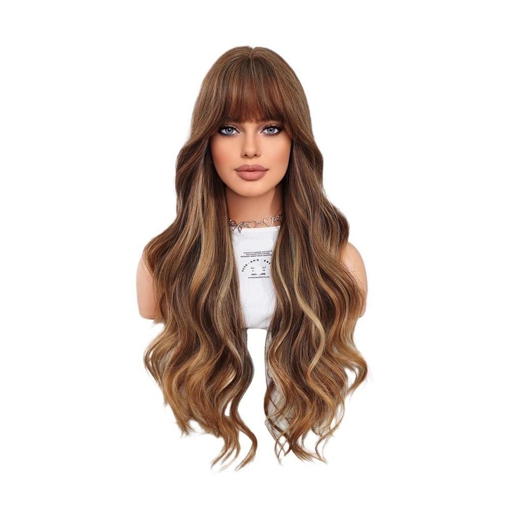 Perruque cheveux bouclés longs dorés pour masquer la perte de volume avec style