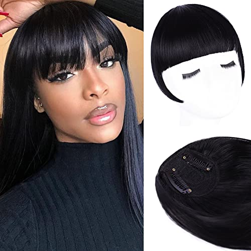 DOROJJ Clip in Hair Bangs Wispy Hair Fringe Bangs With Temples Thick Air Bangs in Clip