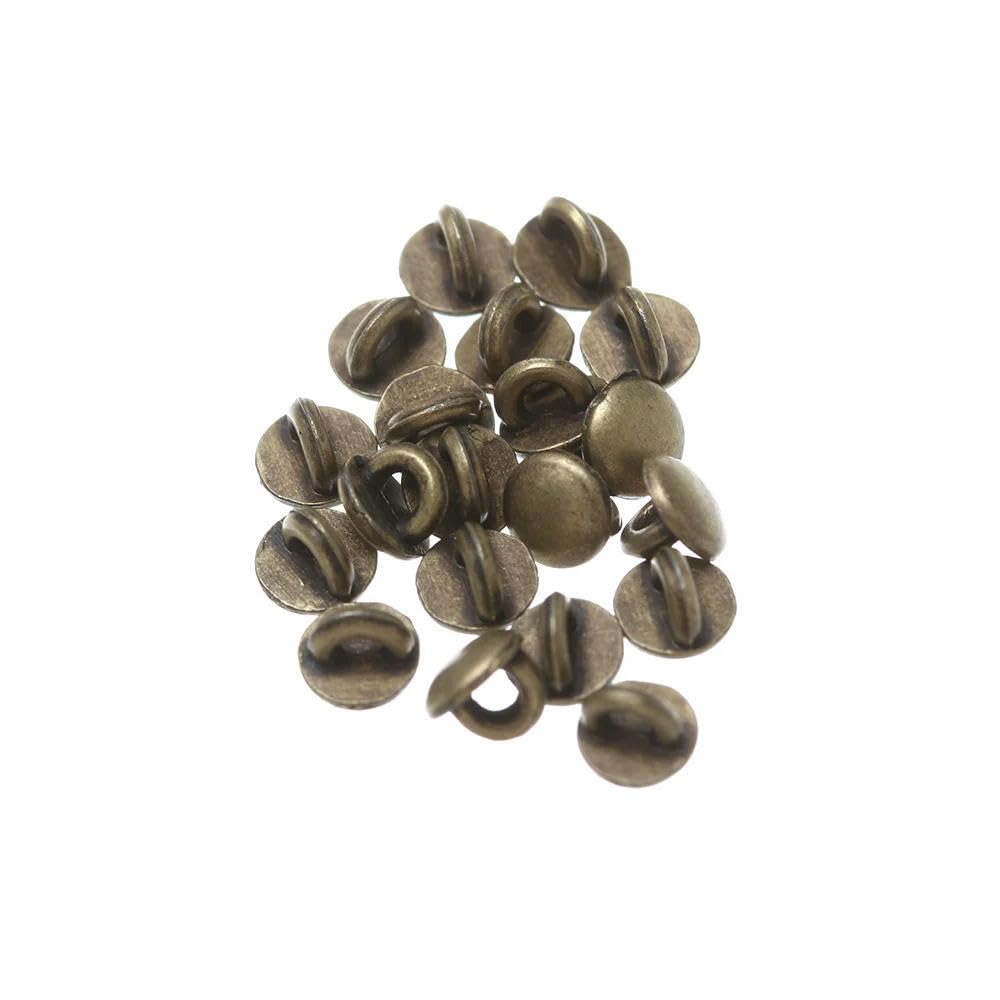 ROCKPOEM 50 Pcs Mini Buttons - 4mm Printed Pattern Decoration for Dollhouse, Miniature Clothing, Sewing Accessories, Crafting Supplies