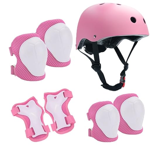 Neuytiky Set de Protección Patinaje, Casco Bicicleta para Niños,Equipo de Protección Infantil 7PCS, Protecciones Patines Incluye Casco Rodilleras Coderas y Muñequeras