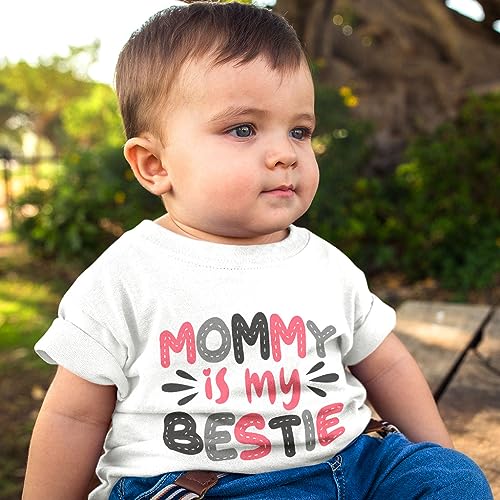 Mommy is My Bestie Baby T-Shirt - Baby Clothing - Cute Design Baby Gift3