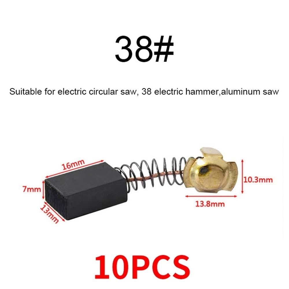 10 szt. Szczotek węglowych z drutu miedzianego do silników elektrycznych - Wymienna szczotka grafitowa do elektronarzędzi | 13x7x16mm