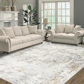 Capslpad 160x230cm Large Modern Abstract Rugs Living Room Non-slip Area Rug Short Pile Faux Wool Bedroom Carpet Lightweight Washable Minimalist Floor Carpet for Living Room Bedroom Office Decor, Beige