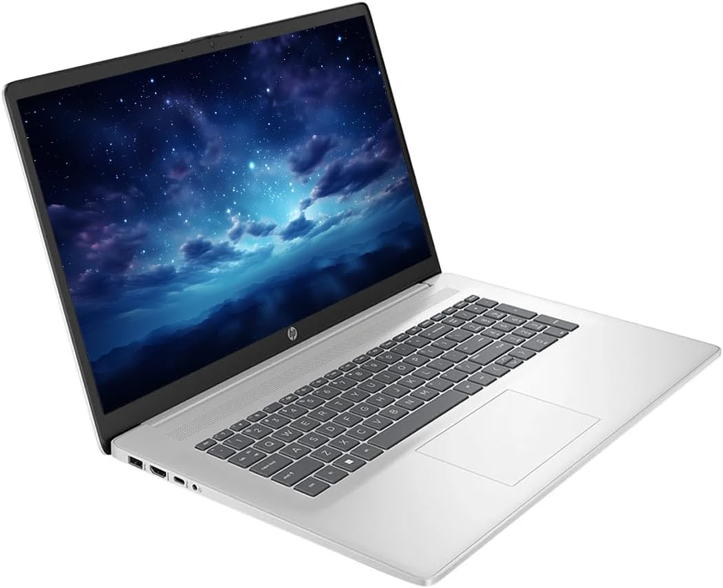 HP Touchscreen 17.3" Business Laptop Computer, Windows 11 Pro 32GB RAM 1TB SSD, Intel Core 7-150U, HD+ LED Display, Microsoft Office Lifetime Suite, Backlit Keyboard, SageNova Earphones, Silver