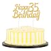 PALASASA Gold Glitter Happy Birthday 35th Cake Topper Decoration