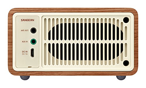 Image of Sangean WR-7WL Wood Cabinet Mini Bluetooth Speaker with FM Tuner and Aux-in Walnut /Wood