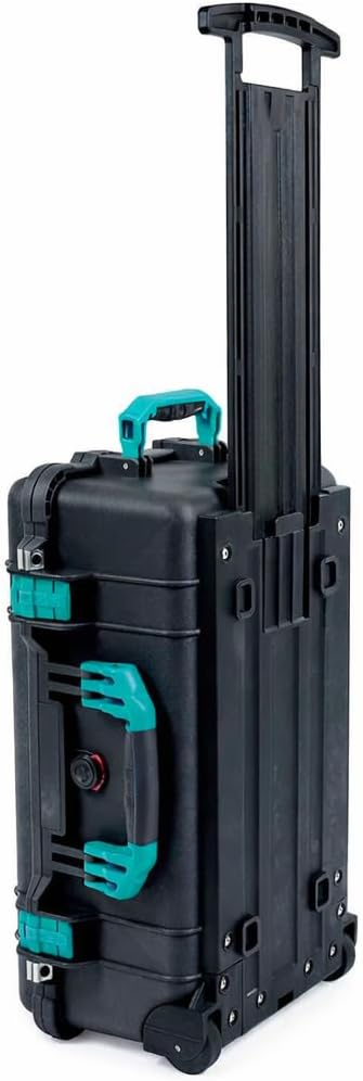 Black Pelican 1510 Carry-on Case. Comes empty & Teal Handles & Latches.
