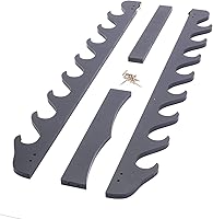 Vista 9 de Soporte de pared para espada de 8 niveles, soporte para espada de exhibición negro samurái Katana para flauta Wakizashi, cañas de pescar