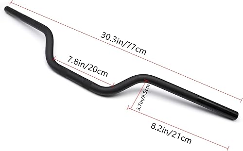 Miniatura 2 de Manillar universal de motocicleta de 78 pulgadas, 1.102 in, apto para Honda Kawasaki Suzuki Yamaha y la mayoría de motocross ATV (negro)