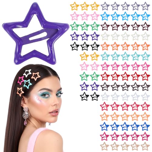 100 Pinzas Estrella de Metal para Cabello Coloridas miniatura 1