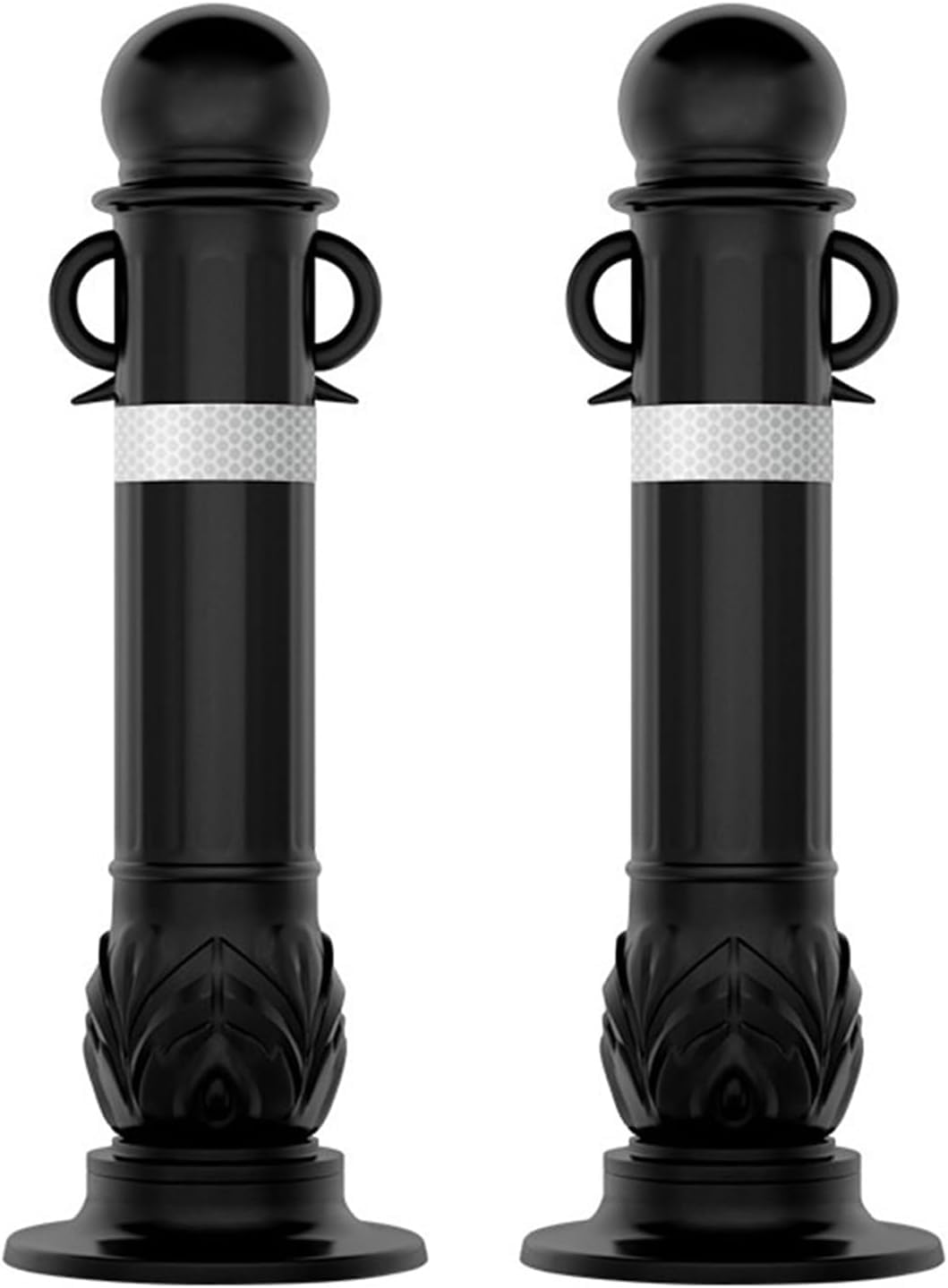 Traffic Delineator Post Delineator Safety Cone Post Black And White Parking Bollards, Plastic Night Reflective Safety Barrier Bollard Post, Road Traffic Sensitive Area Si-12.8cm (5in) x 80cm (31.5in)