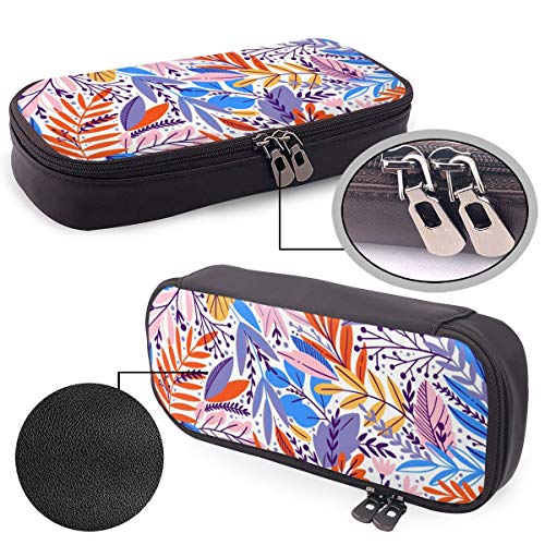 Preisvergleich Produktbild Mandala Federmäppchen, groß, Leder, für Studenten, Schreibwaren, Aufbewahrungstasche Einheitsgröße Midsummer Leaves