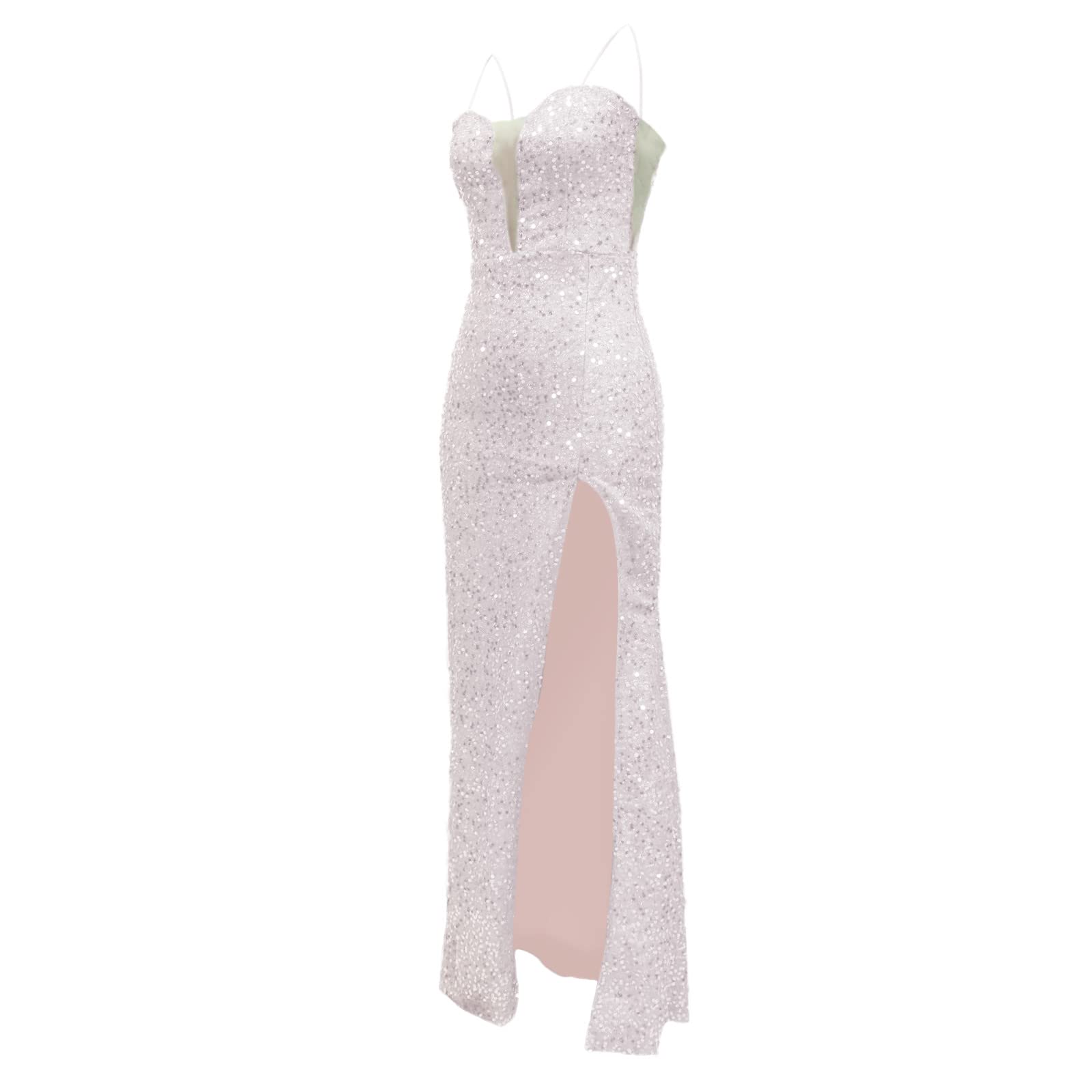 Abiti Donna Estivi Eleganti Cerimonia Abito da Donna Y2K Ruffled Bella Spacco Senza Manica Ballo Abiti da Sera Vintage Cocktail Party Lunghi Abiti da Ballo Eleganti da Donna