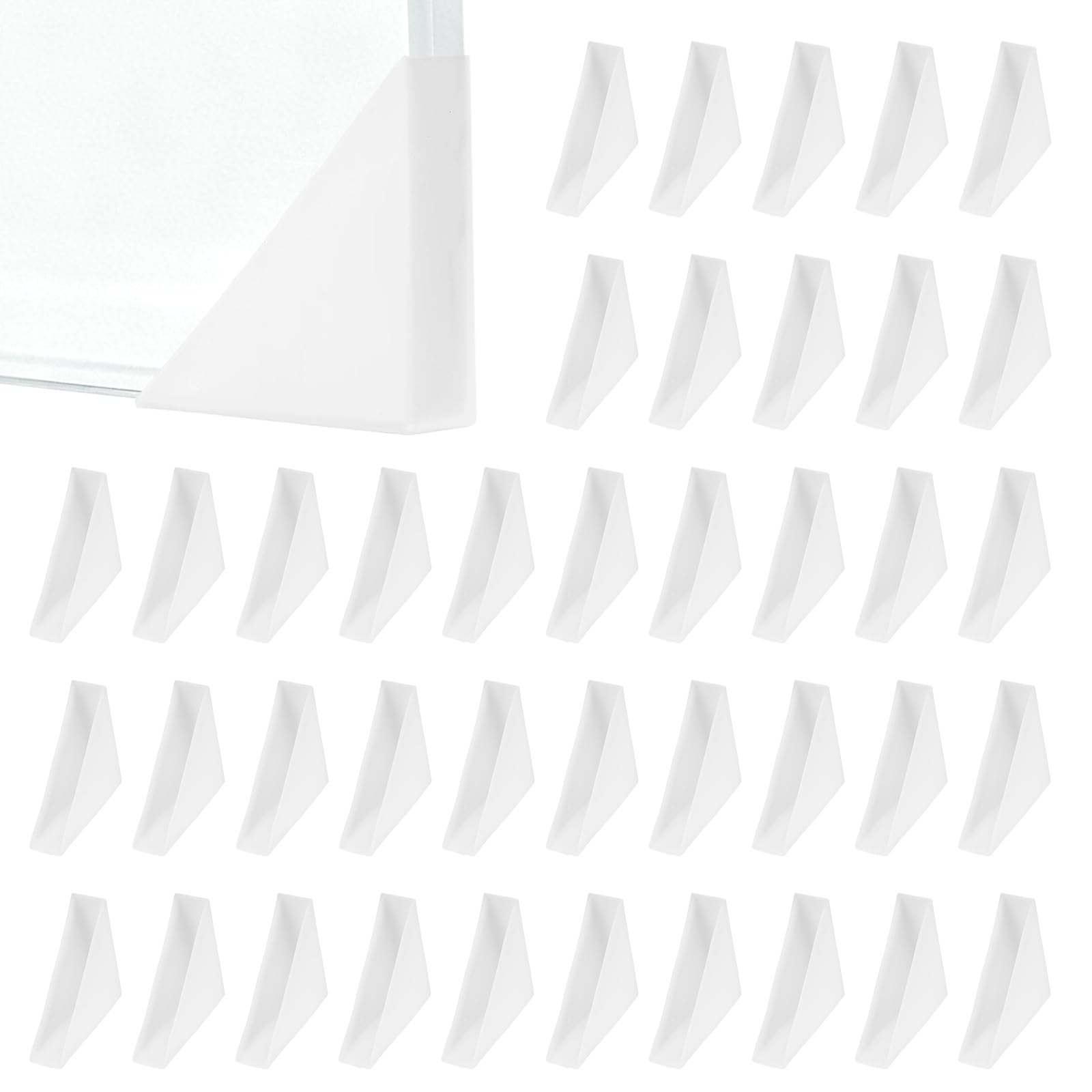 sourcing map 9x35mm Triangle Plastic Corner Protector White 40Pcs