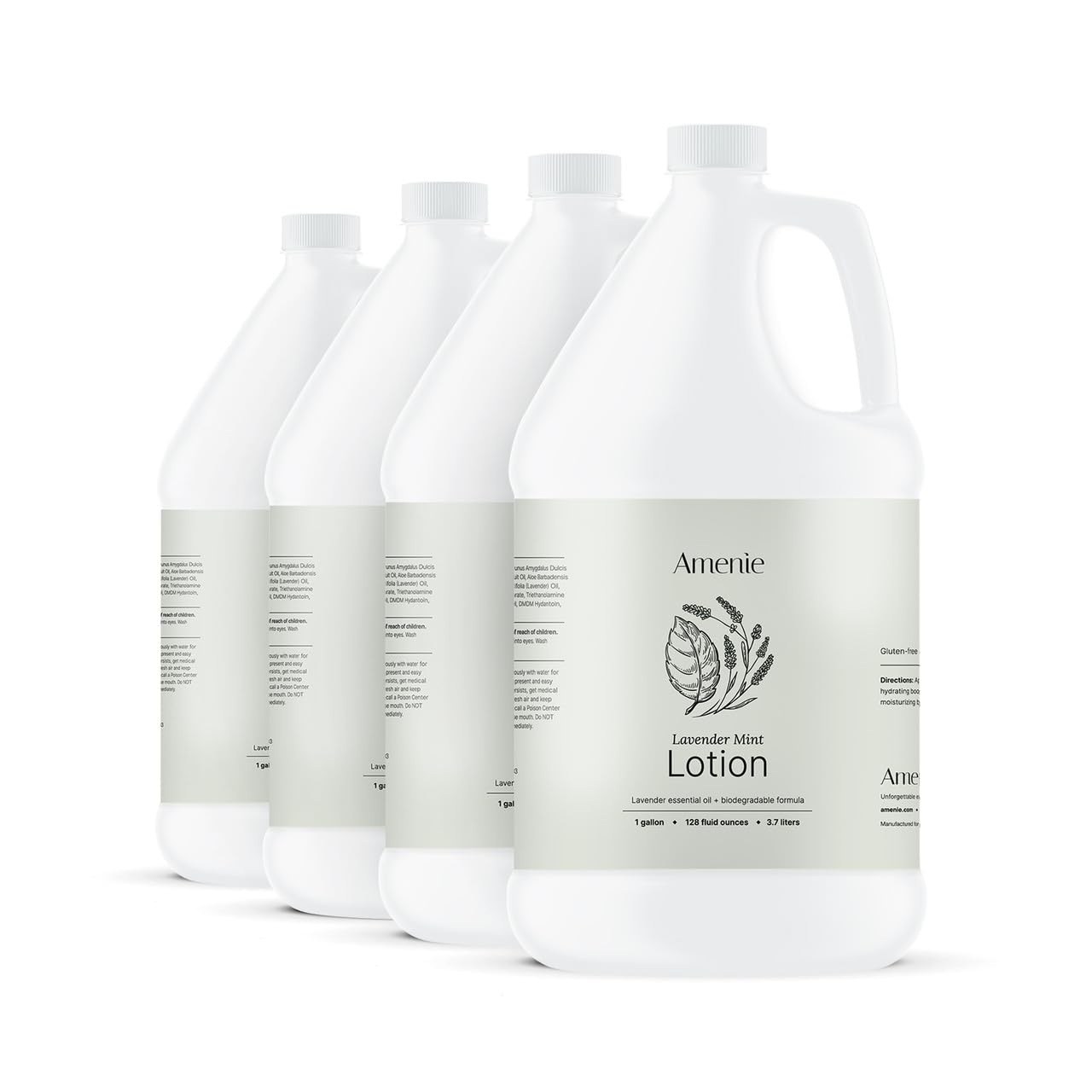 Lavender Mint Lotion - Case of 4 Gallons Hydrating and Moisturizing Scented Lotion for All Skin Types Natural