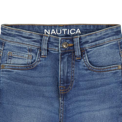Nautica Boys' Straight Fit 5-Pocket Stretch Denim Jean, Caravel, 10 | Zipper Fly & Button Closure, Adjustable Waistband, Straight Thru Thigh, Straight Leg - image 2