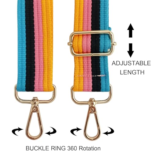 Image of Crossbody Wide Shoulder Strap Jacquard Woven Handbag Straps Woven pendant Multicolor Style Purse Strap Replacement
