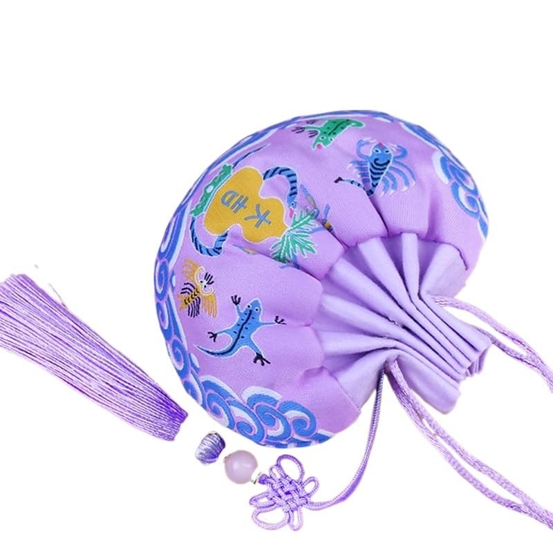 Palace Sachet con Borla Estilo Chino Patrón Floral miniatura 1