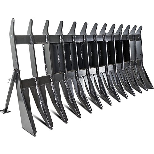 72" Root Clearing Rake Debris Silage Rock Skid Steer Tractor Loader Attachment